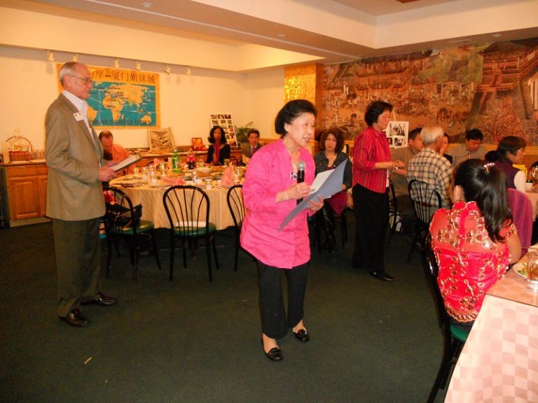 Katherine (Kitty) Chin speaking at the 2010 Calvin Chin Memorial Dim Sum Brunch